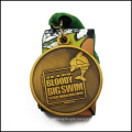 Swim Rewarded Metal Medal with Antique Gold Plated (GZHY-JZ-022)